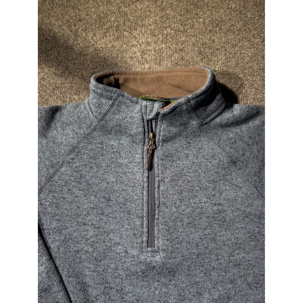 Stillwater Supply Co Mens Large Blue Heathered Quarter Zip Fleece Lined Sweater